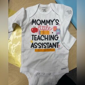 Gerber White Onesie with Colorful Graphic Print 6-9 months